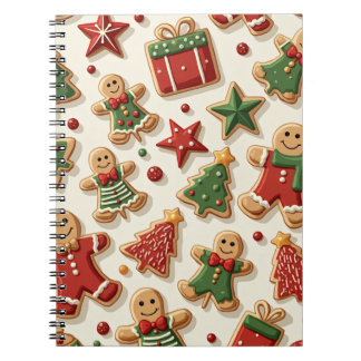 Cuaderno Portátil de patrón de cookies de estrella de árbol