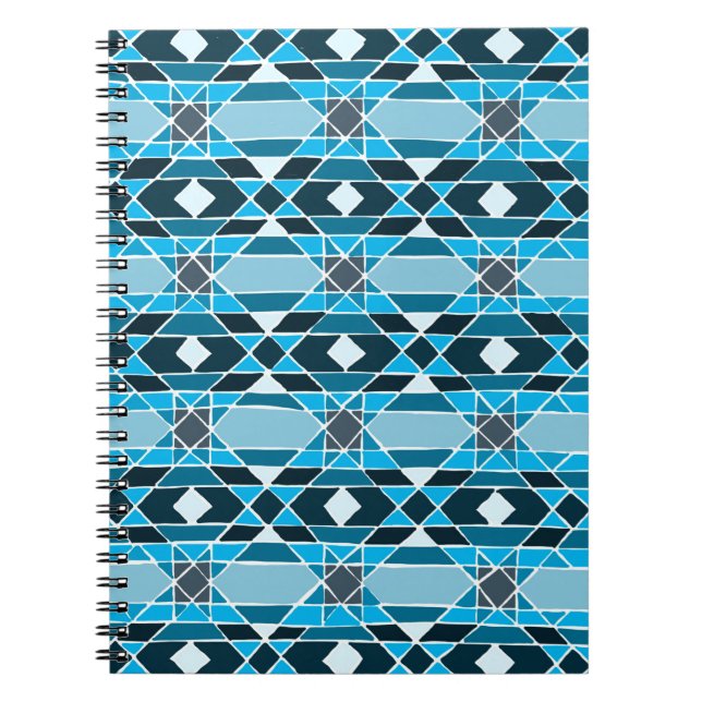 Cuaderno Portátil de patrón de inclinación azul claro/verde (Frente)