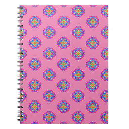 Cuaderno Portátil de patrón de manala de estrella rosada