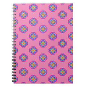 Cuaderno Portátil de patrón de manala de estrella rosada