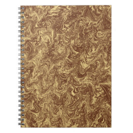 Cuaderno Portátil de patrón de Swirl líquido marrón Goldish