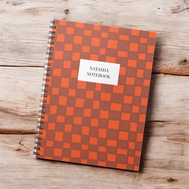 Cuaderno Portátil de patrón de tablero de ajedrez Naranja n (Subido por el creador)