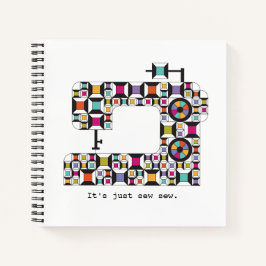 Cuaderno Portátil de patrón de tejido de coser colorido