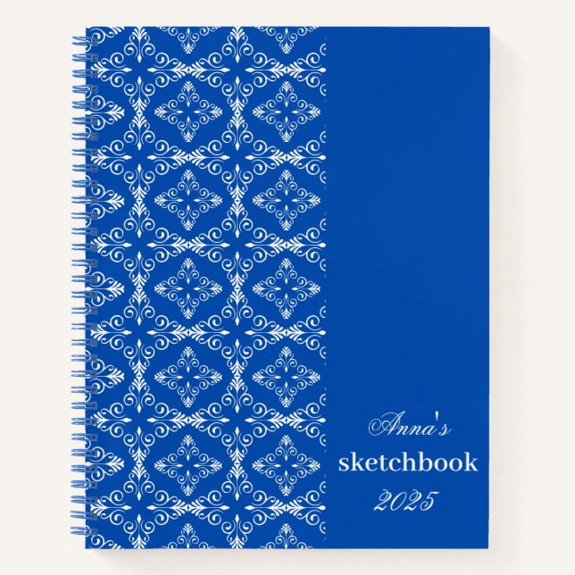 Cuaderno Portátil de patrón de vector blanco personalizado (Anverso)