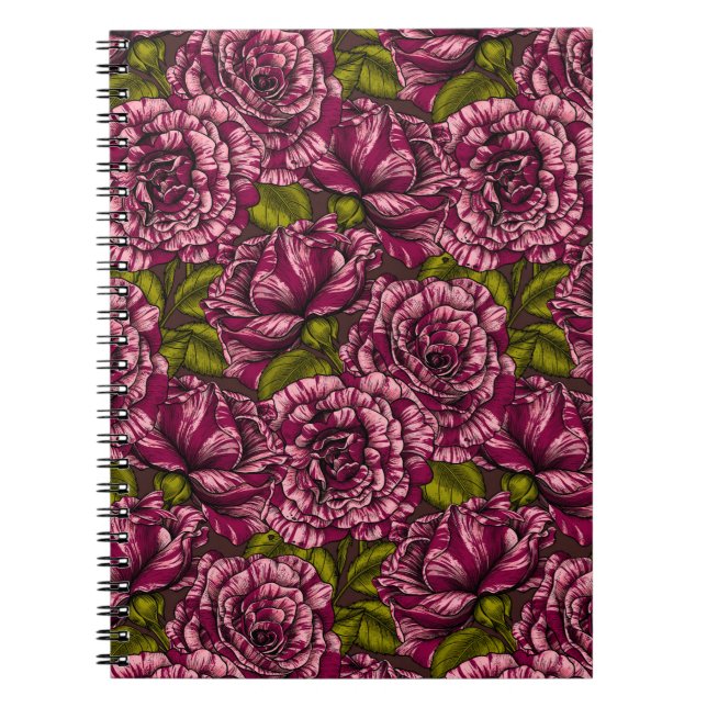 Cuaderno Portátil de patrón floral (Frente)