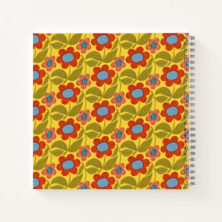 Cuaderno Portátil de patrón floral colorido