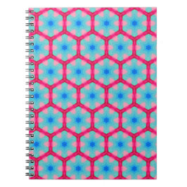 Cuaderno Portátil de patrón hexagonal rosado