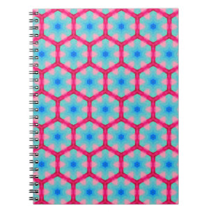 Cuaderno Portátil de patrón hexagonal rosado