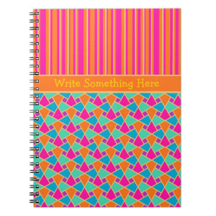 Cuaderno Portátil de patrón islámico y rayas en espiral