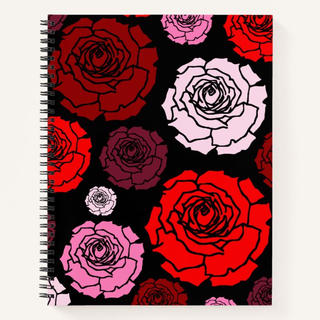 Cuaderno Portátil de patrón Rosa japonés (Anverso)