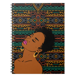 Cuaderno Portátil de patrón tribal de mujer negra