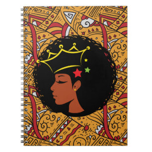 Cuaderno Portátil de patrón tribal de mujer negra