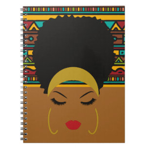 Cuaderno Portátil de patrón tribal de mujer negra