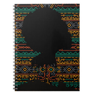Cuaderno Portátil de patrón tribal de mujer negra