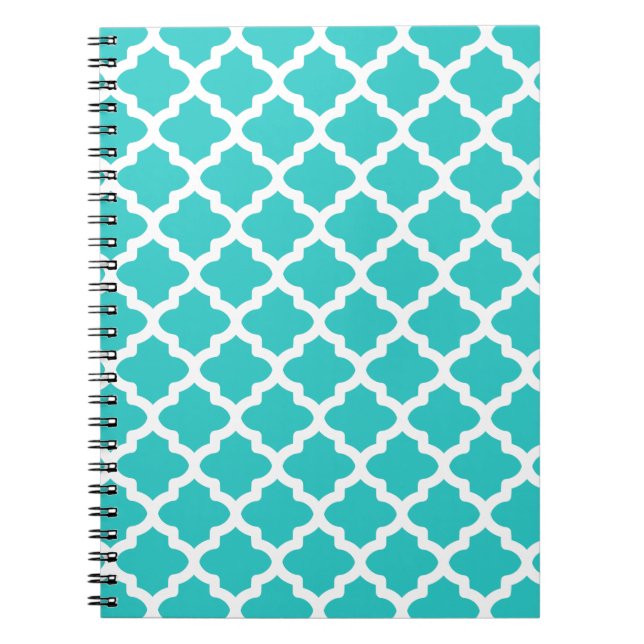 Cuaderno Portátil de patrón turquesa (Frente)