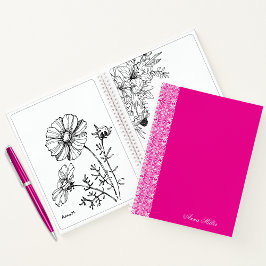 Cuaderno Portátil de patrón vectorial blanco de nombre pers