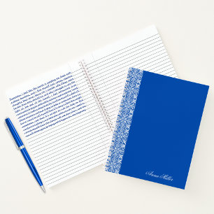 Cuaderno Portátil de patrón vectorial blanco de nombre pers