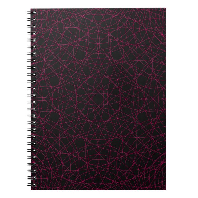 Cuaderno Portátil de patrón Web Neon Pink - Personalizable (Frente)