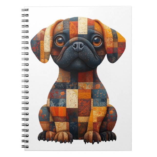 Cuaderno Portátil de perro de trabajo en mosaico (Frente)