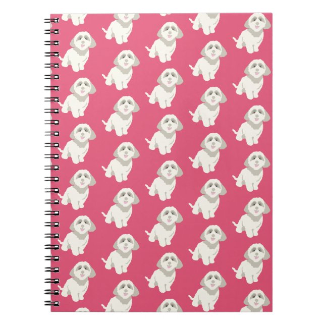 Cuaderno Portátil de perro rosa (Frente)