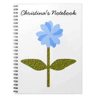 Cuaderno Portátil de Personalizable azul de Bonito de flore