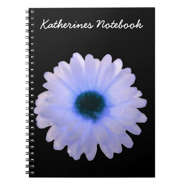 Cuaderno Portátil de Personalizable blanco y azul marino (Frente)