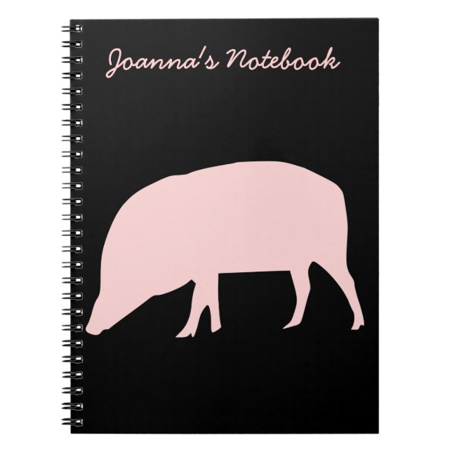 Cuaderno Portátil de Personalizable de cerdo rosa (Frente)