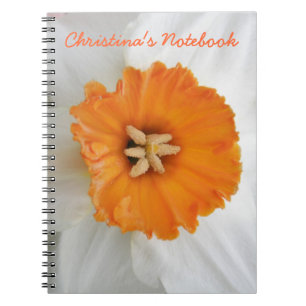 Cuaderno Portátil de Personalizable de Daffodil Blanco