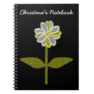 Cuaderno Portátil de Personalizable de flores de margarita