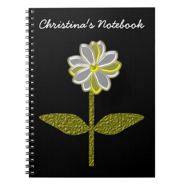 Cuaderno Portátil de Personalizable de flores de margarita  (Frente)