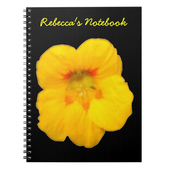 Cuaderno Portátil de Personalizable de nasturcio amarillo b (Frente)