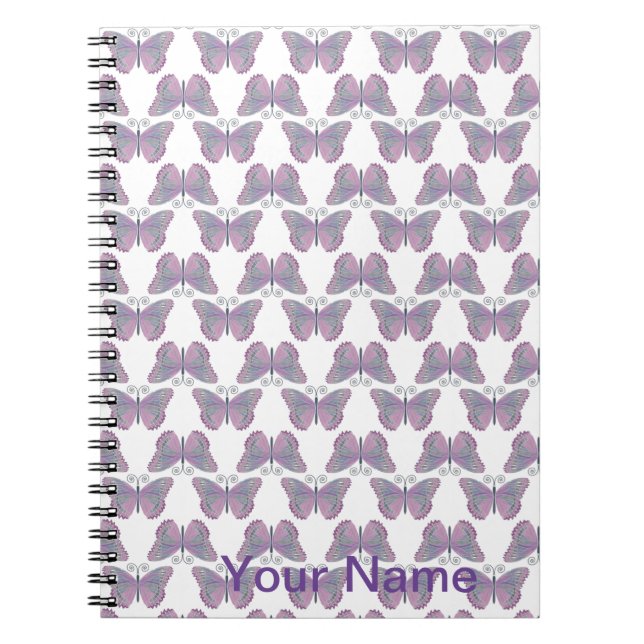 Cuaderno Portátil de Personalizable de patrón de mariposa (Frente)