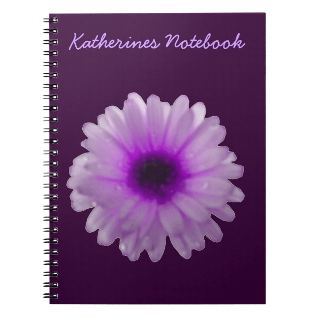 Cuaderno Portátil de Personalizable Marigold blanco y púrpu (Frente)