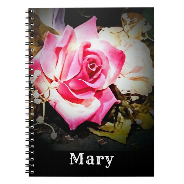 Cuaderno Portátil de Personalizable rosa (Frente)