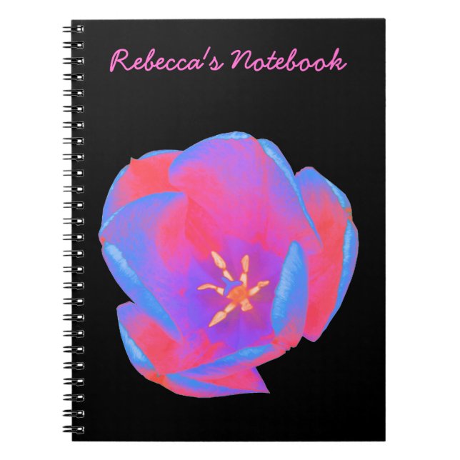 Cuaderno Portátil de Personalizable tulipán fluorescente (Frente)