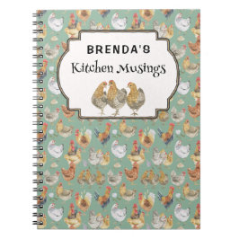 Cuaderno Portátil de personalizado de patrones de gallinas 