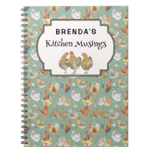Cuaderno Portátil de personalizado de patrones de gallinas 