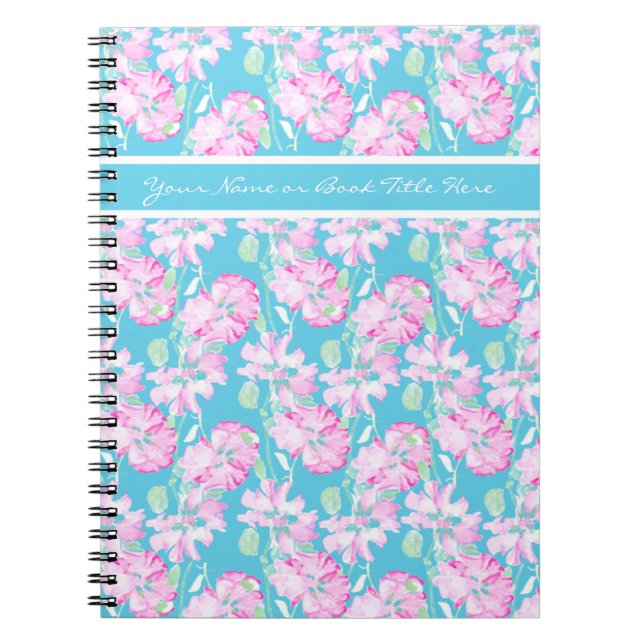 Cuaderno Portátil de personalizado espiral o Journal, rosas (Frente)