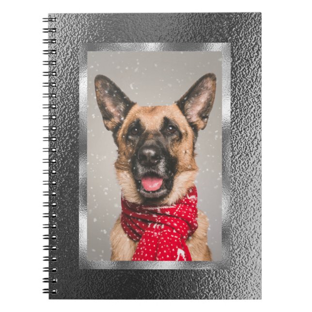 Cuaderno Portátil de Personalizado metálico plateado (Frente)