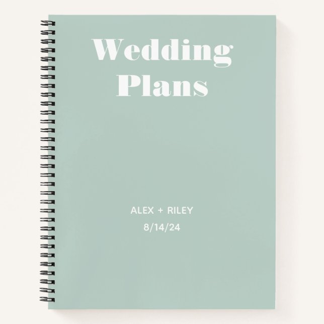 Cuaderno Portátil de planificador de bodas personalizado (Anverso)