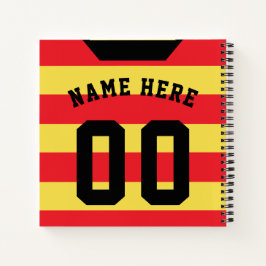Cuaderno Portátil de plantilla de Jersey de franjas rojas,