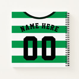 Cuaderno Portátil de plantilla de Jersey de franjas verdes,