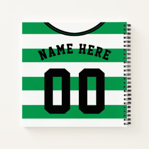 Cuaderno Portátil de plantilla de Jersey de franjas verdes,