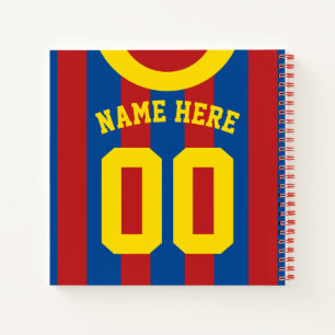 Cuaderno Portátil de plantilla de Jersey rojo y azul para 