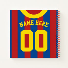 Cuaderno Portátil de plantilla de Jersey rojo y azul para e