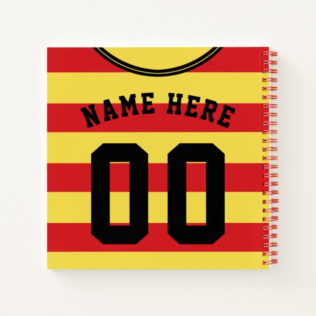 Cuaderno Portátil de plantilla de personalizable Soccer Jer (Reverso)