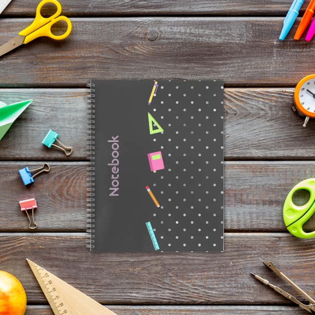 Cuaderno Portátil de polka gris de patrón (Subido por el creador)