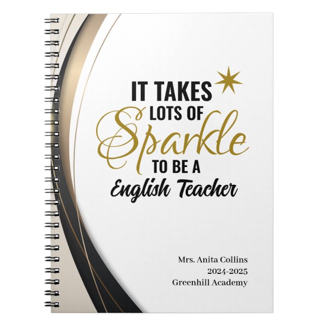 Cuaderno Portátil de profesores de inglés esparkle personal (Frente)