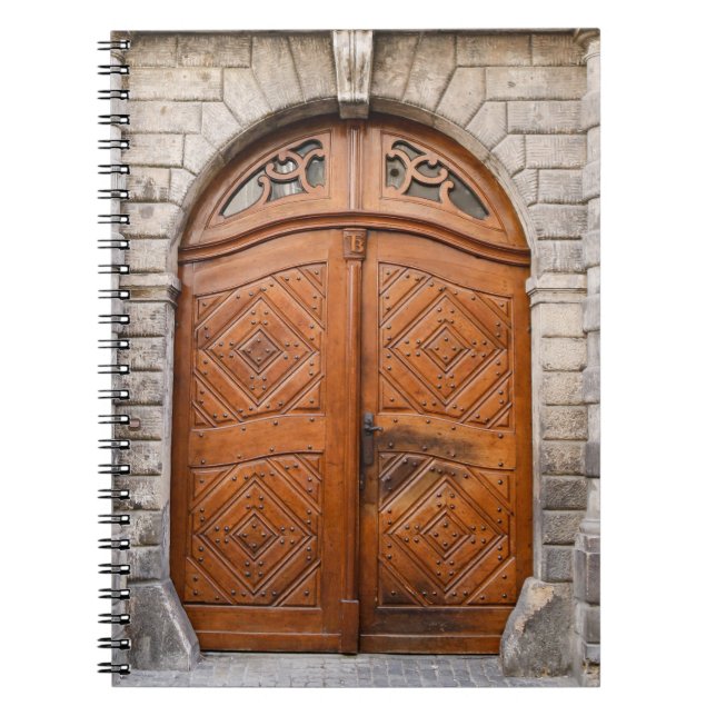 Cuaderno Portátil de puerta de madera antigua (Frente)