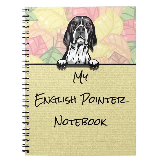 Cuaderno Portátil de punteros ingleses peeking Cute (Frente)